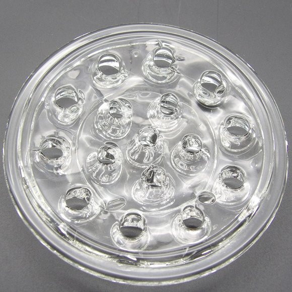 Vintage Glass Flower Frog 5" W 16 Holes - Picture 2 of 9